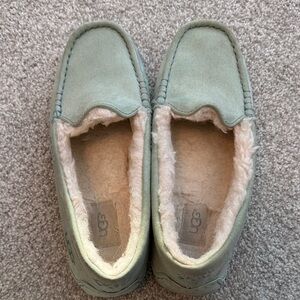 UGG Pastel Green Suede Moccasins